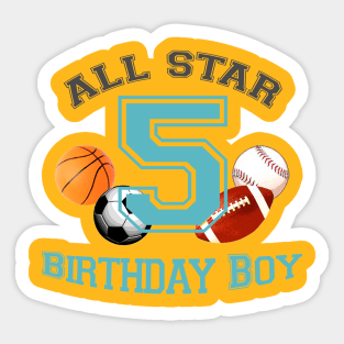 5 years old sports birthday Sticker